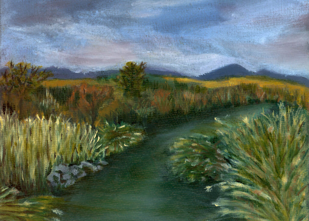 Painting of the Jordan River in Utah